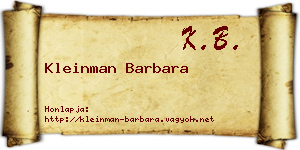 Kleinman Barbara névjegykártya